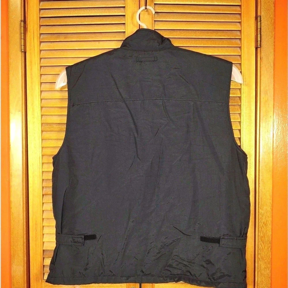 90s‎ Vintage Gap Vest Mens XL Black Utility Multi Pocket Fleece Lined Gorpcore